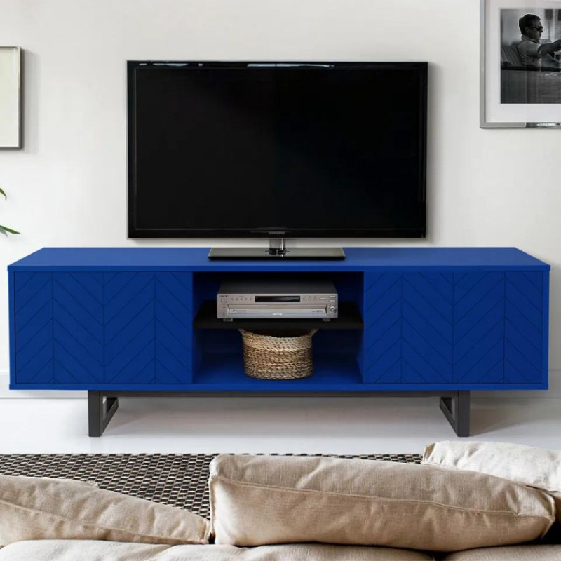 Camden Blue Herringbone TV Stand